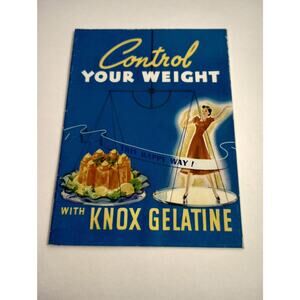 Vintage Cook Book Control Your Weight with Knox Gelatine Recipes (bb2)